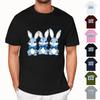 Easter - Men's Casual Baggy Bunny  Print T-shirt Round Neck Pull-over Short-sleeved Top