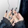 Ручная работа, темные блестящие наклейки для ногтей в стиле Y2K со съемными стразами и бабочками