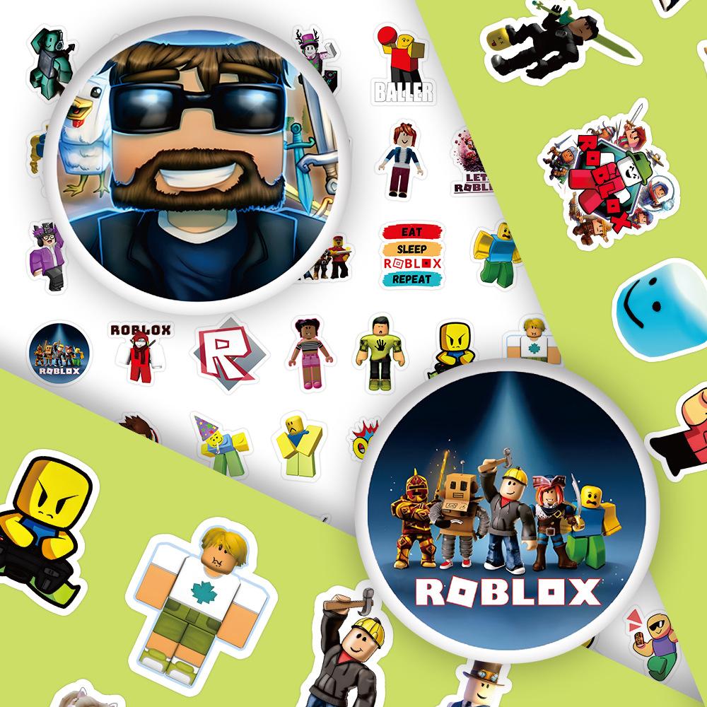 Roblox 60 шт. Водонепроницаемые наклейки Виртуальный мир Виниловые наклейки Для детей Ноутбука Багажа Блокнота Скейтборда Бутылки с водой Декор