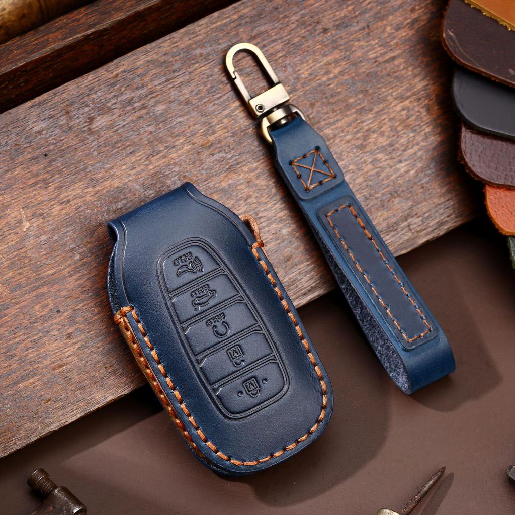 Leather Car Key Cover for Hyundai Fiesta - Cross-Border Hot-Selling Accessory