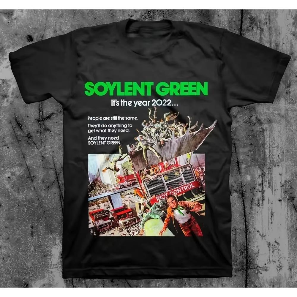 Графическая футболка Soylent Green 100% Хлопок Круглый вырез Повседневный вязаный топ для Всех Сезонов Regular Fit Футболка с принтом для Взрослых - Мужская Sum...
