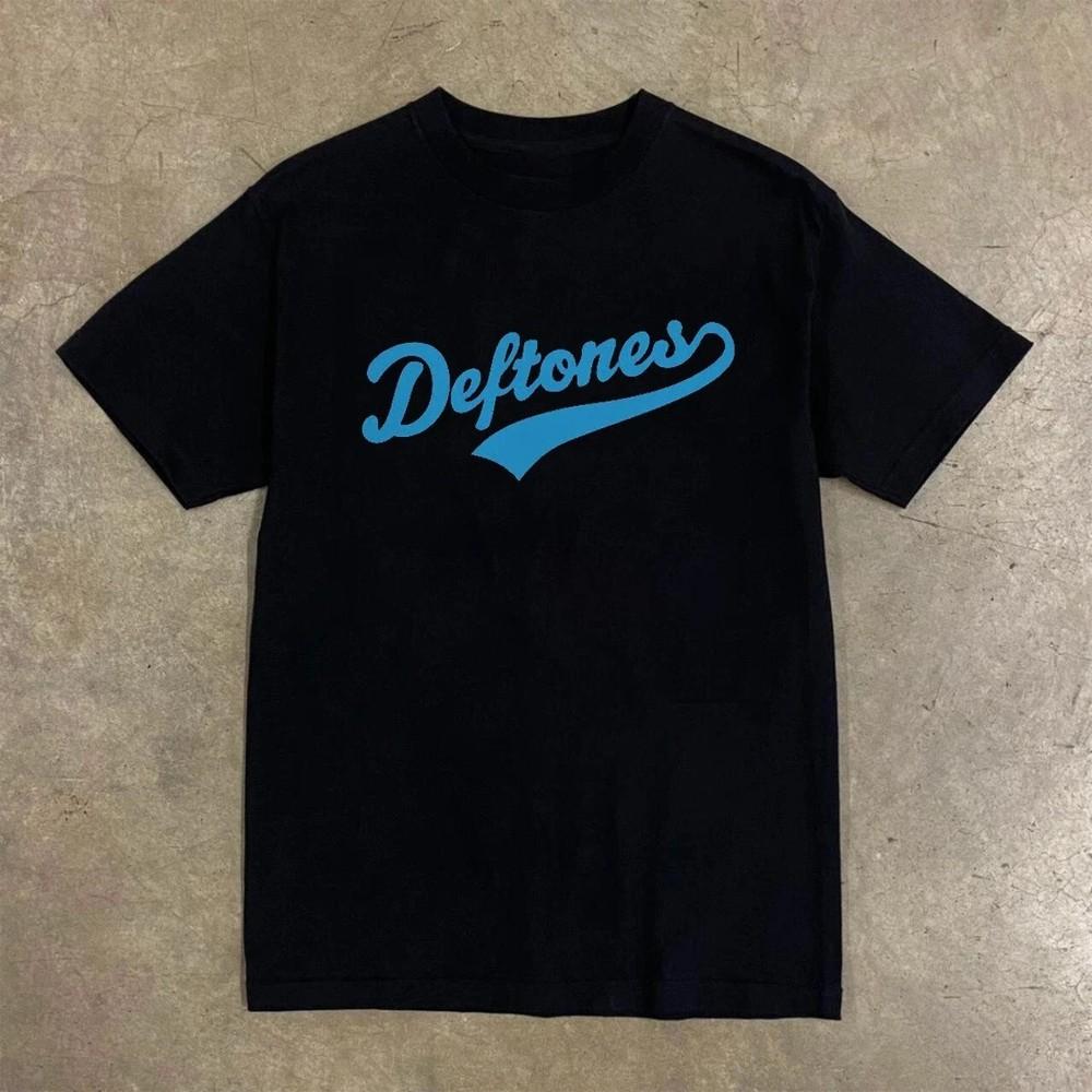 Футболка с логотипом группы Deftones Черная Хлопковая Унисекс Футболка S-4XL Унисекс Футболка
