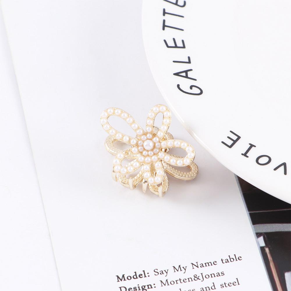 Heart Minimalist Style Zinc Zinc Alloy Pearl Hair Accessories Women Hairpin Bow Hair Claw Small Crab Clip