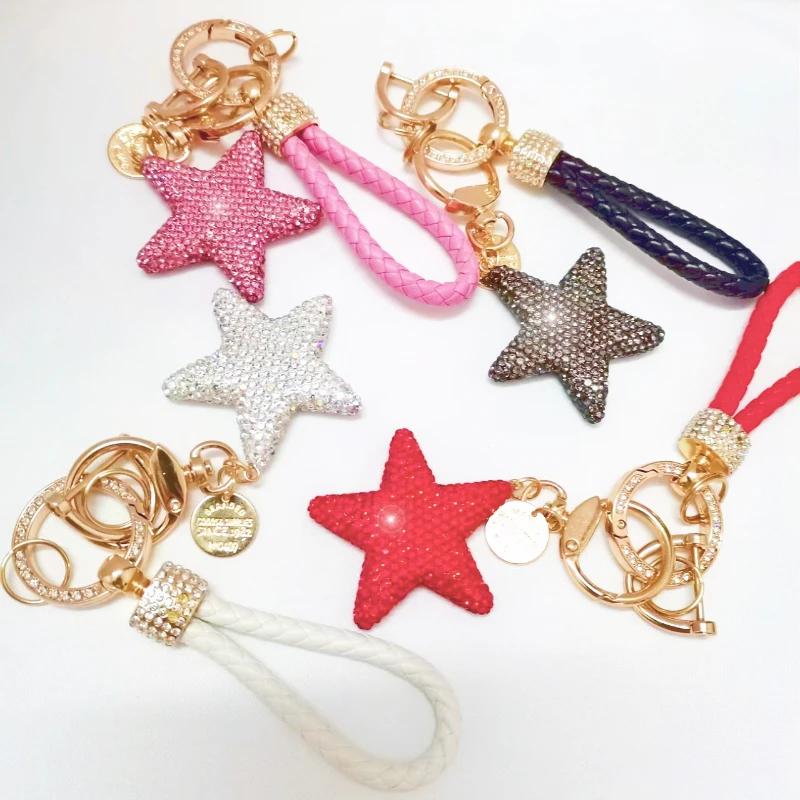 Автомобильный брелок, полностью усыпанный бриллиантами, брелок-звезда Fawziya, брелок на День святого Валентина, подвеска для сумки, блестящий страз, шарм-сердце для женщин