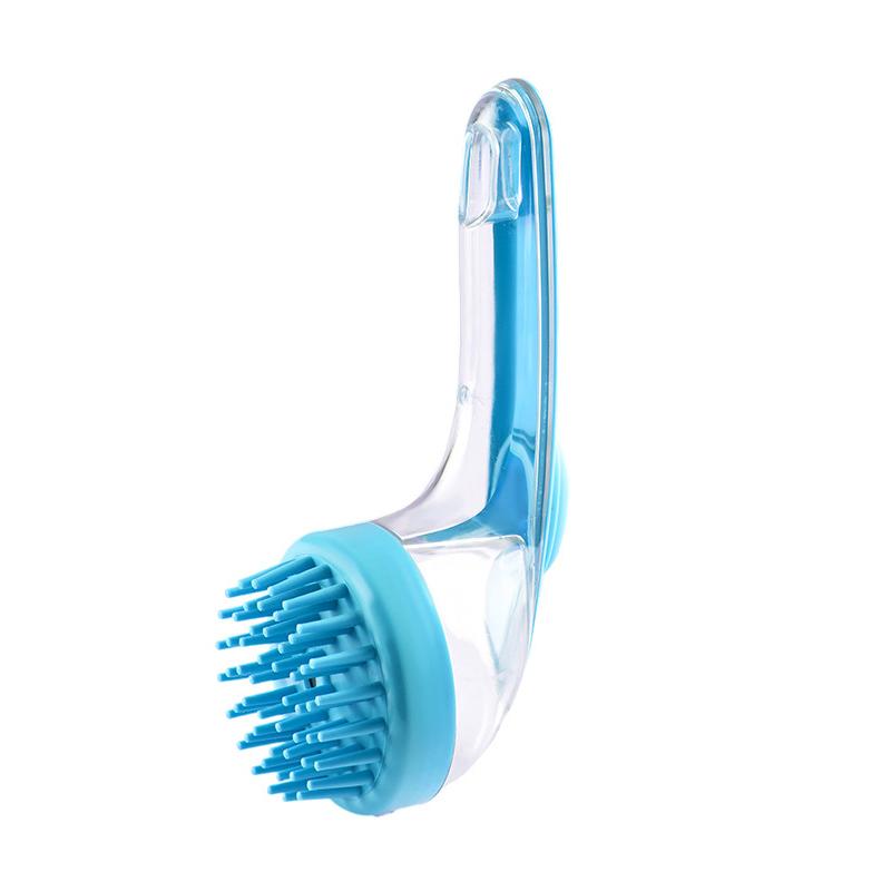 Pet Bathing Brush Long Handle Plastic Dog Bath Brush Soft Silicone Massage Brush Easy Clean Cat Hair Comb