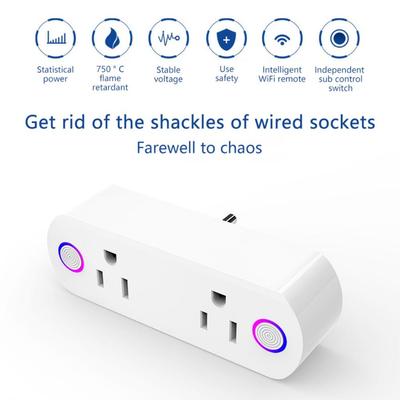 Умная розетка Wi-Fi Smart US. Розетка Статистика электричества Умный дом США. Регулирование Drag Two Double Plug