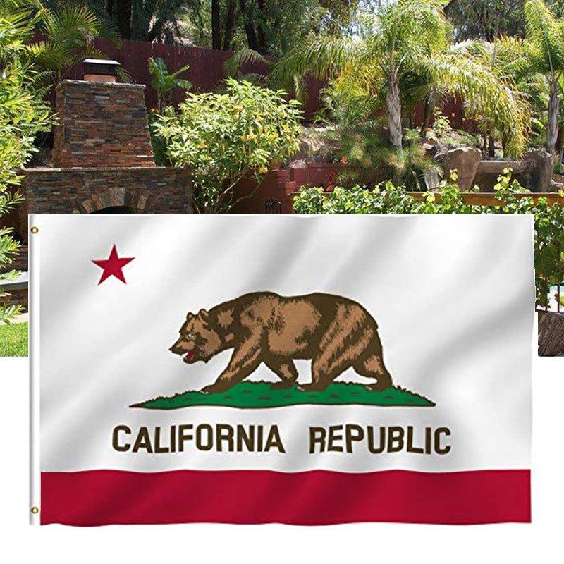Флаг штата Калифорния, 1 шт., 90x150 см, яркий цвет и устойчивость к выцветанию, Калифорния. Флаги Калифорнии, полиэстер с латунными втулками, 3 х 5 футов