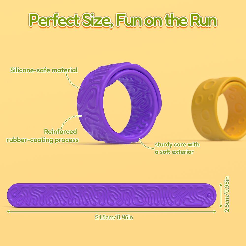 6Pcs Textured Silicone Sensory Bracelet 6Pcs Fidget Toys Christmas Gift Calming Toy  Boy Girl