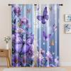 2pc,  Window Curtains Butterfly Pattern Versatile Polyester,Without Electricity Versatile Use for College Dormitory Decoration
