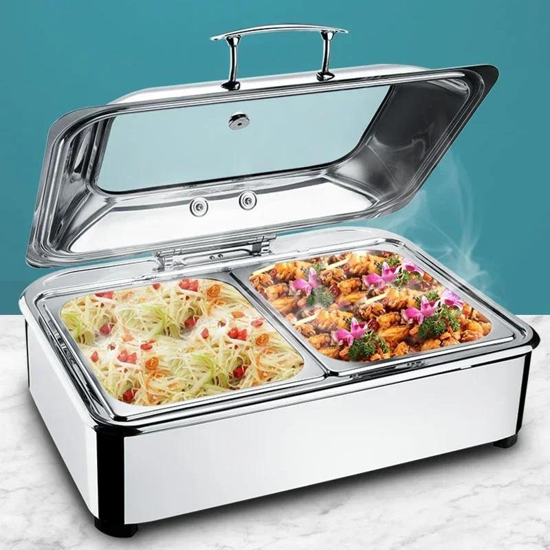 Электрическая изоляционная печь для гостиничного завтрака Плита для шведского стола с квадратной столешницей Гидравлическая плита для шведского стола из нержавеющей стали