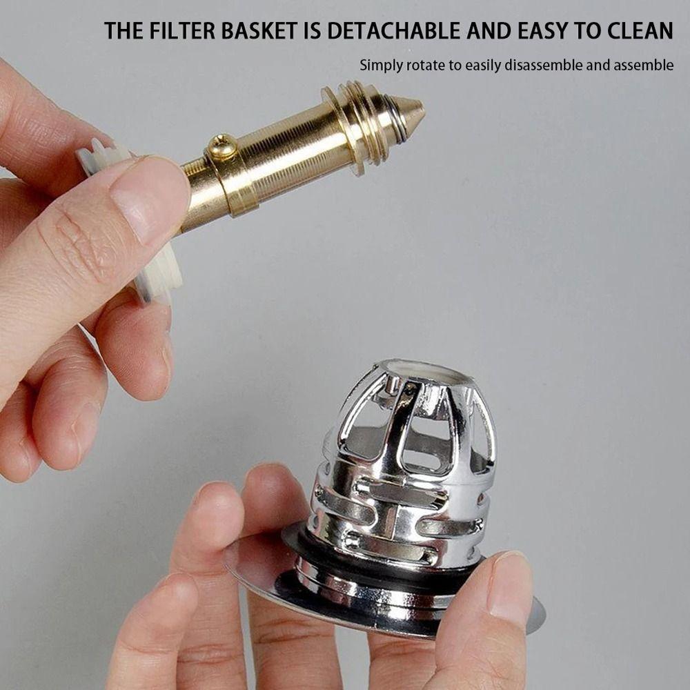 2Pcs Bounce Up Press Type Shower Sink Plug Plastic/Brass Core Wash Basin Stopper New Drain Filter