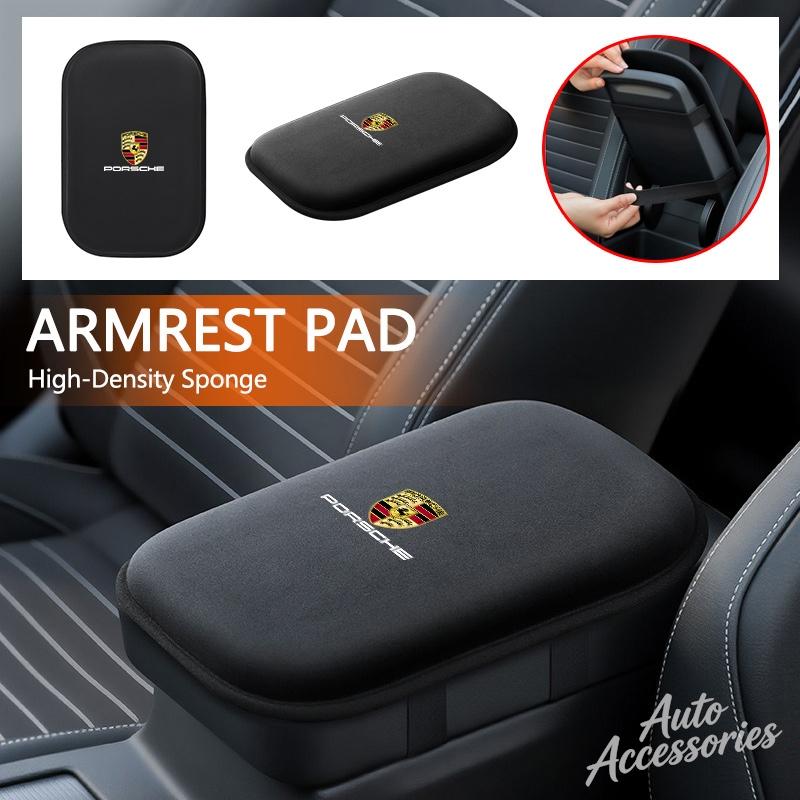 Car Plush Armrest Pad For Porsche Cayenne Panamera Macan 911 918 Taycan Boxster Cayman HighDensity Sponge Center Console Cushion FE3