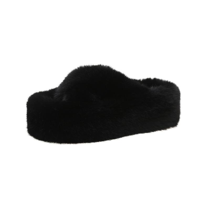 2025 autumn and winter fashion casual outerwear home new cross Korean version warm thick bottom one-word cotton slippers