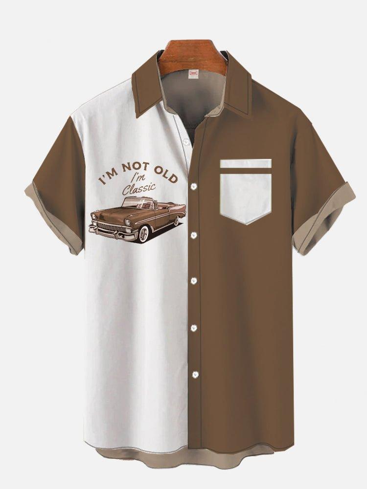 Vintage style i'm not old1D printed men's Hawaiian shirt short sleeve wholesale