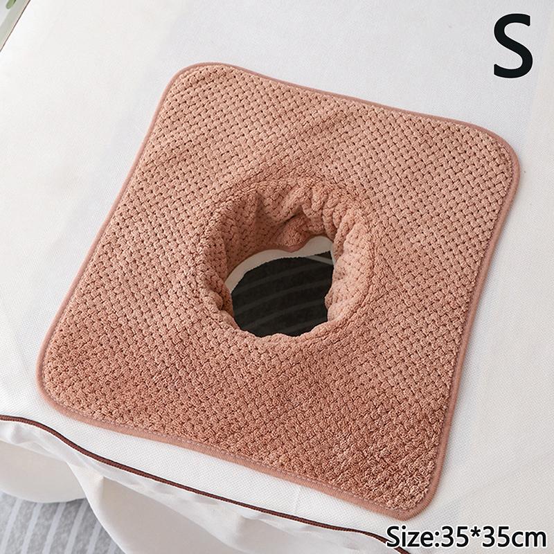35*35Cm 40*80Cm Thickened Coral Velvet Beauty Spa Massage Face Towel With Hole Bed Bandana Massage Table Planking Cosmetic Towel