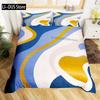 Abstract Sea Bed Set Marine Wave Duvet Cover Bedding Set Twin Comforter Cover Coastal Beach Theme Bed Cover 3pcs Orange Teal