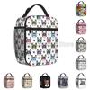 French Bulldog Puppy Facial Insulated Lunch Bag for Work School Picnic Resuable Portable Thermal Cooler Lunch Box for Women Kids