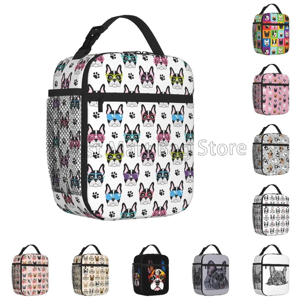 Французский бульдог щенок мордашка изолированный ланч-бокс для работы школы пикника многоразовый портативный термохолодильник ланч-бокс для женщин и детей