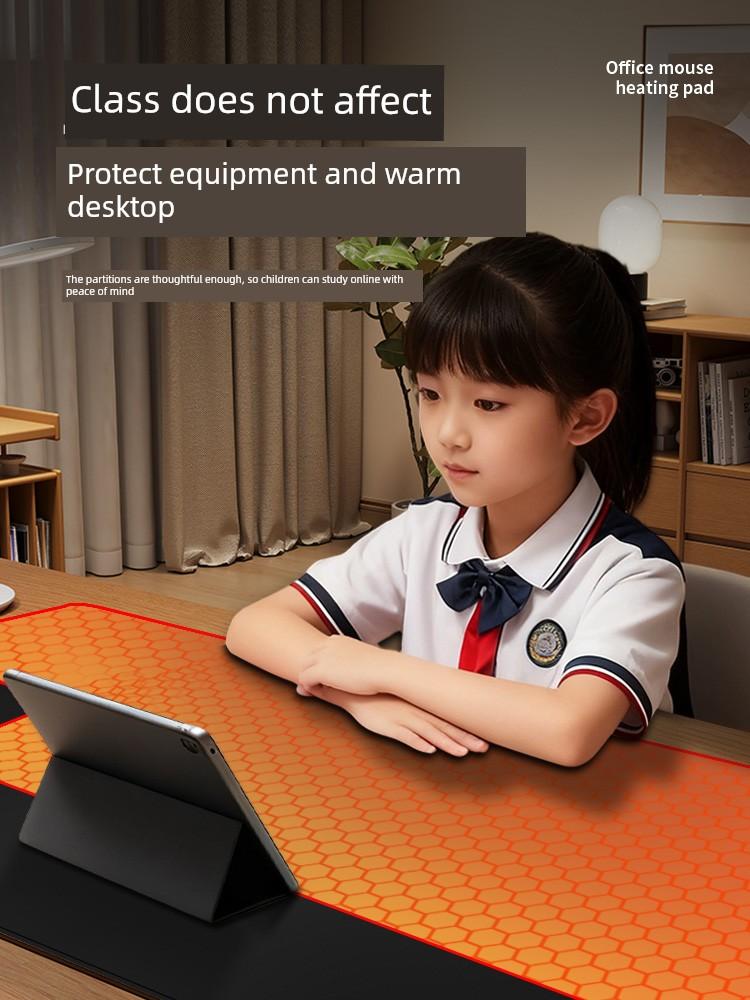 Zoned Heating Desk Pad for Women's Office Workstations, Large Electric Heating Pad with Right Switch for Winter, Suitable for Keyboard and Mouse