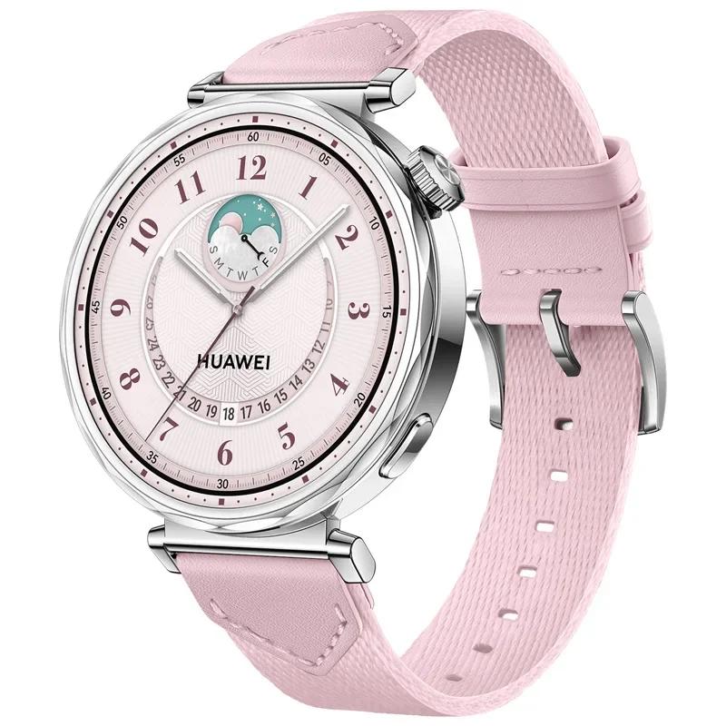 18-мм нейлоновый+кожаный ремешок для Huawei Watch GT5 GT4 41 мм Официальный композитный плетеный ремешок для Huawei Watch GT5 Pro 42 мм Женский ремешок