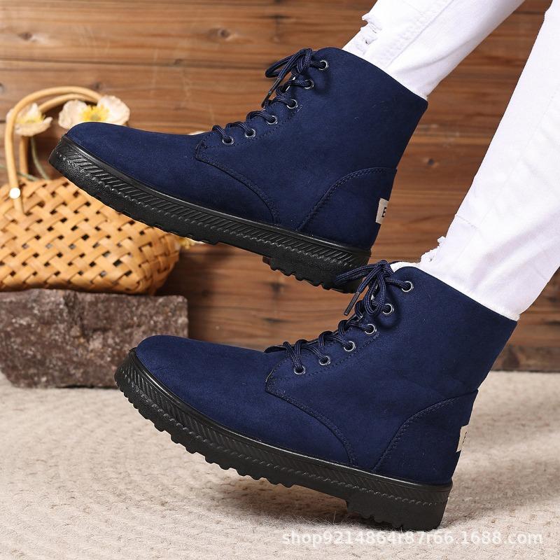 Зимние удобные универсальные женские термоботинки для снега, короткие ботинки на плоской подошве, с мягкой подошвой, женская хлопковая обувь