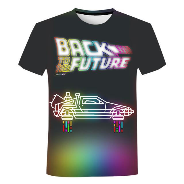Футболки «Назад в будущее» с 3D принтом, детские футболки в стиле хип-хоп для мальчиков, новые модные повседневные футболки для мужчин и женщин, летняя мужская футболка