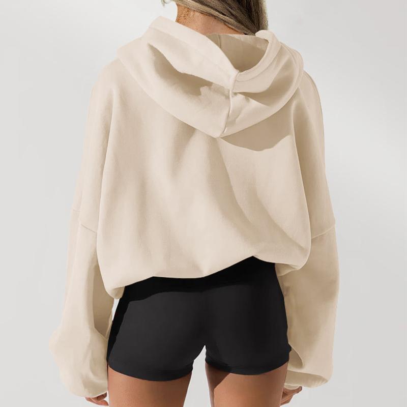 Толстовка с капюшоном, женский кардиган с длинным рукавом, повседневная однотонная спортивная куртка