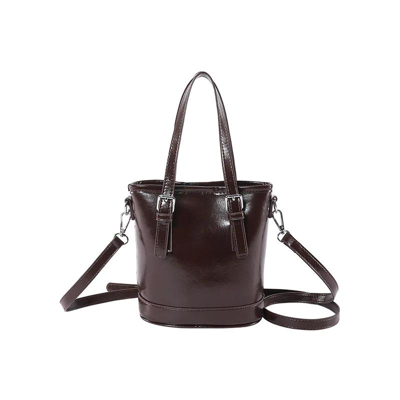 Ретро ПУ женские сумки с верхней ручкой на молнии простые сумки через плечо для женщин новые высококачественные сумки для женщин