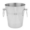 Ведро для льда с ручками из нержавеющей стали большой вместимости металлическое ведро для напитков для пива шампанского серебристое S