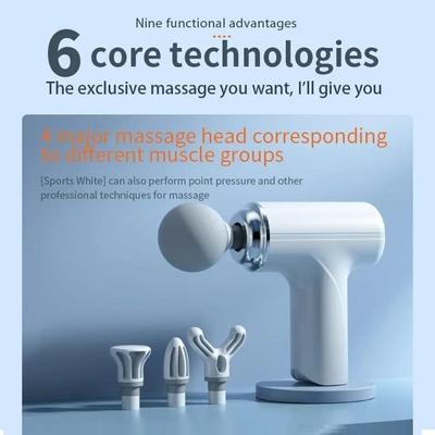 Интеллектуальный массажер, мини-фасция, портативный, 6 скоростей, перкуссионный массажер для мышц, низкий уровень шума, облегчение боли в спине, шее, релаксация