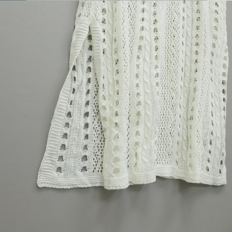 Летние женские трикотажные пляжные праздничные платья с вырезами, купальники, прикрывающие платье-халтер на берегу моря