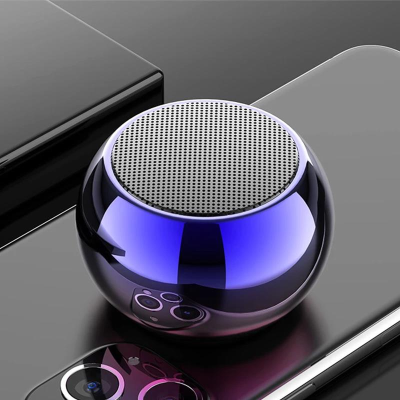 Мини Bluetooth-колонка с микрофоном TWS Беспроводной звуковой бокс Hi-Fi Музыкальная для телефона Планшета Металлическая Громкая Портативный Сабвуфер