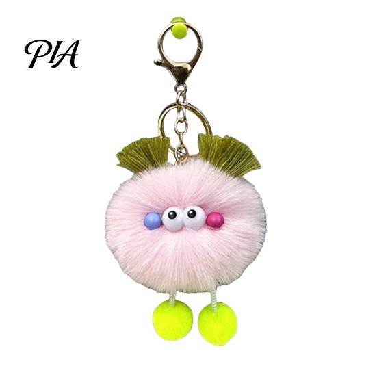 Fluffy Plush Ball Keychain Cartoon Keychain, Pompom with Metal Clasp, Backpacks Handbags Keys Decorative Pendant for Men Women Girls Backpack Charms