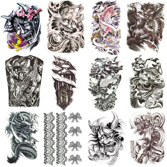 Large Sexy Tattoo Skull Temporary Body Arm Stickers Removable Waterproof Sticker
