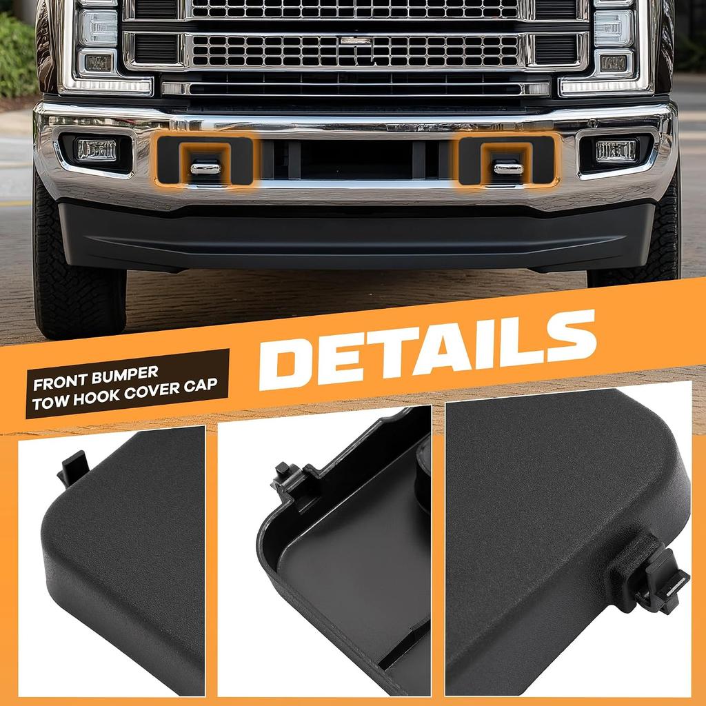 Front Bumper Tow Hook Bolt Cover Cap Compatible with 2017-2022 Ford F250 F350 F450 F550 Super Duty Replace for FO1037107 HC3B 17F751-AC, HC3B