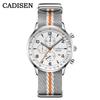 Cadisen 7067 Многофункциональные мужские кварцевые часы с тремя стрелками и шестью стрелками, кварцевый механизм OS10, модные повседневные кварцевые часы