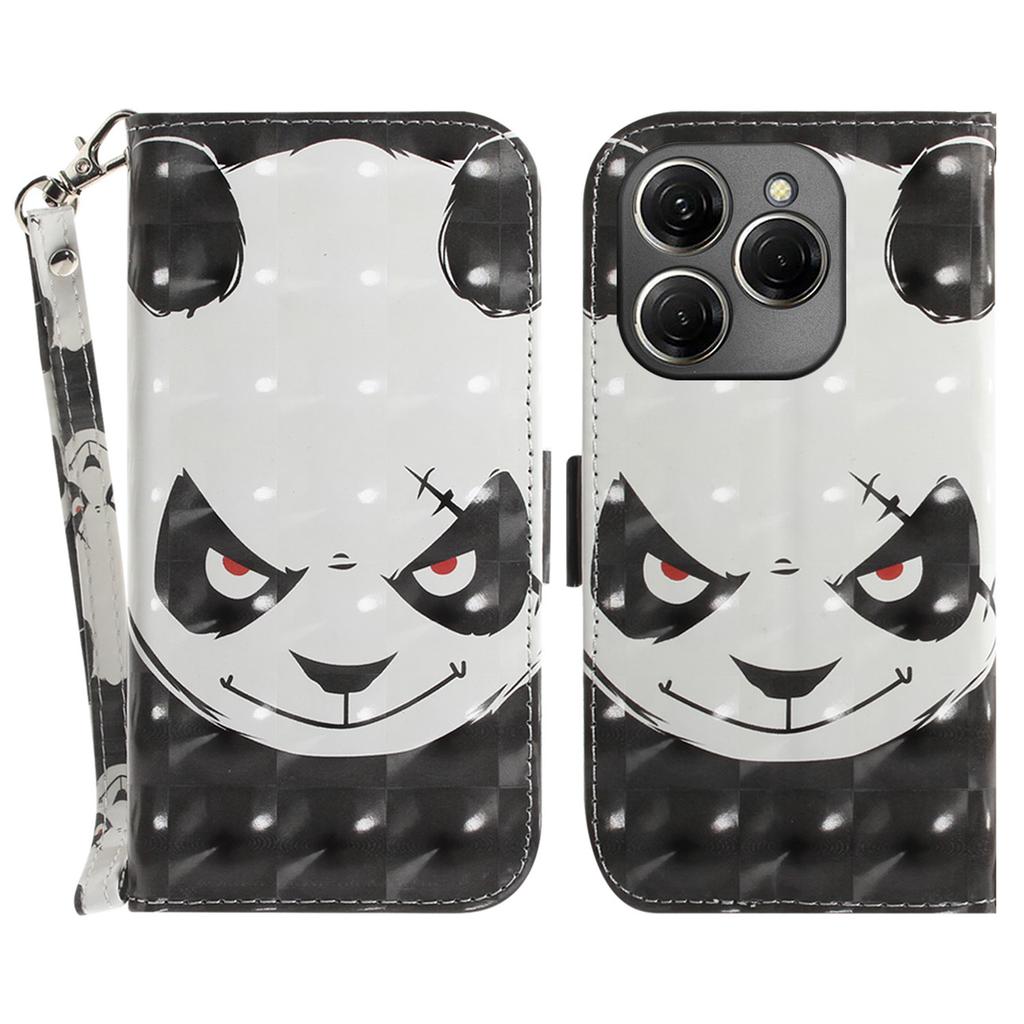 For TECNO Spark 20 Pro Case Pattern Printing Leather Wallet Cover with Strap