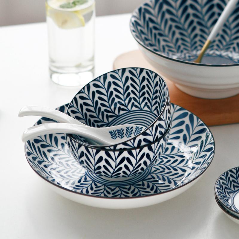 Японская столовая посуда Керамическая миска для лапши Миска для рисового супа Миска для рамэна китайской кухни Миска для овсянки Подходит для микроволновой печи