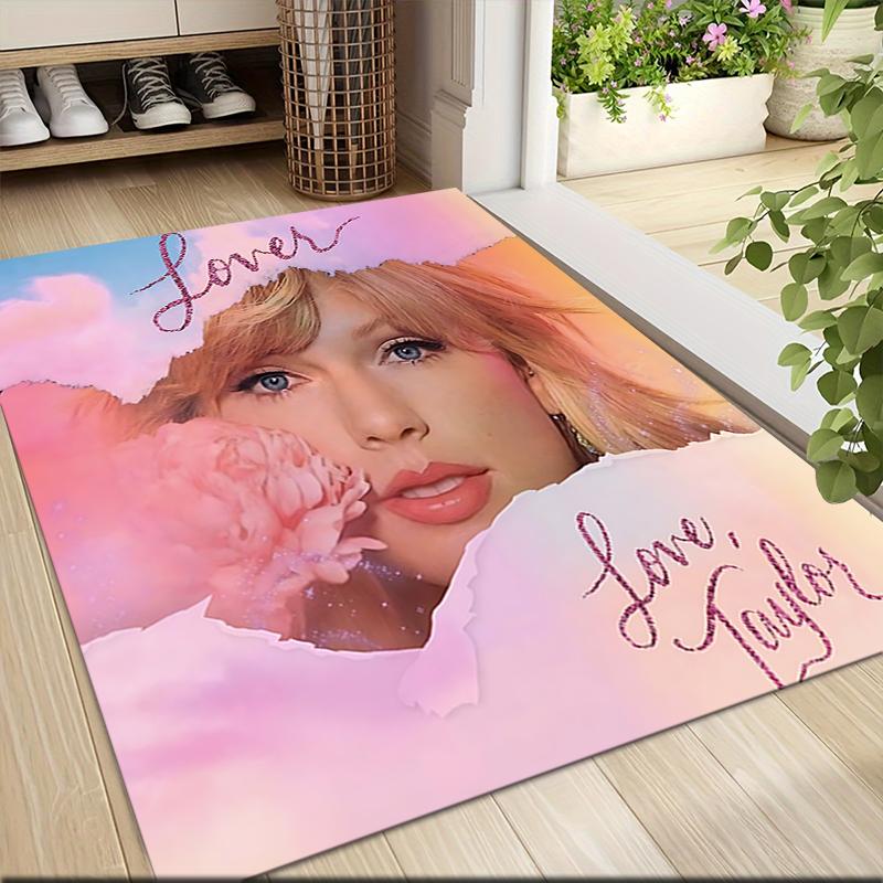 Taylor Swift Lover Album Artwork Carpet Rug Soft Washable Antislip Home Living Room Sofa Mats Personalized Christmas Rug