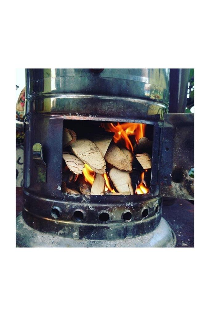 Stainless Steel Samovar Wood Burning Coal Stove Camping Kettle Tea Kettle & BBQ Multi Cooking