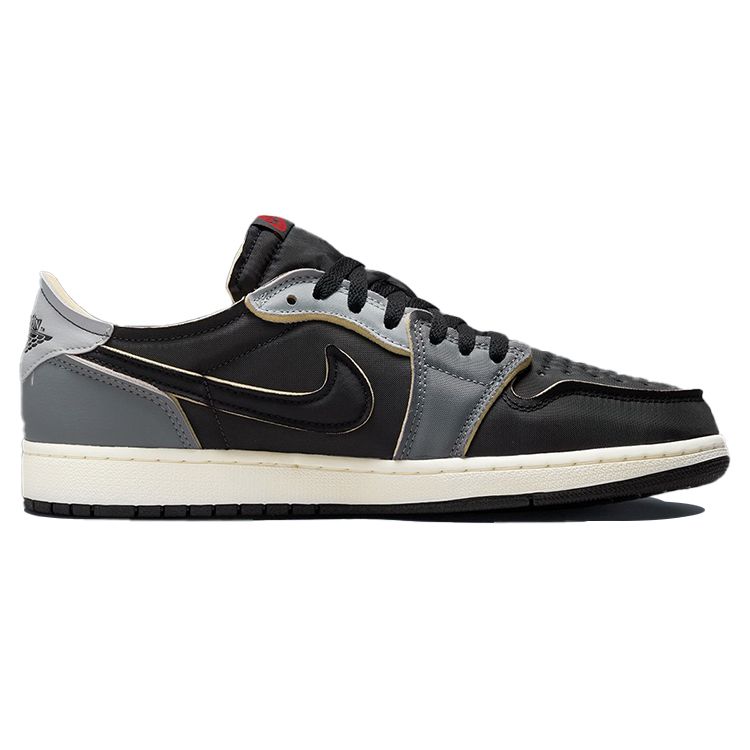 Кроссовки унисекс Air Jordan 1 Retro Low OG EX Dark Smoke Grey Черный Светло-Дымчато-Серый Парус DV0982-006