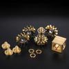 Manual rotator metal EDC fingertip gyroscope copper 4 gear linkage cube Fidget rotator gear linkage adult decompression toy