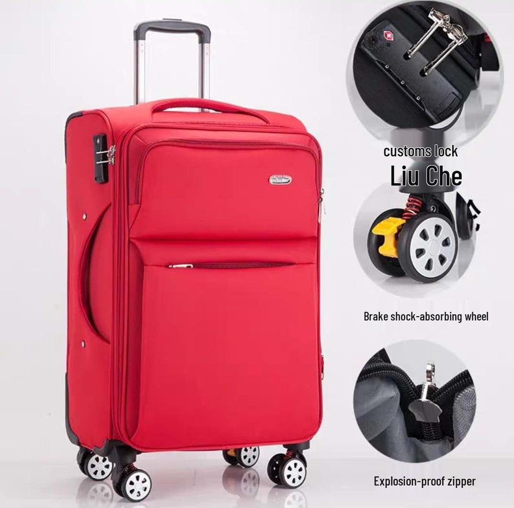 Тележка из ткани Оксфорд большой вместимости: Чемодан 20-30 дюймов с универсальными колесами и кодовым замком для мужчин и женщин, идеально подходит для деловых поездок.