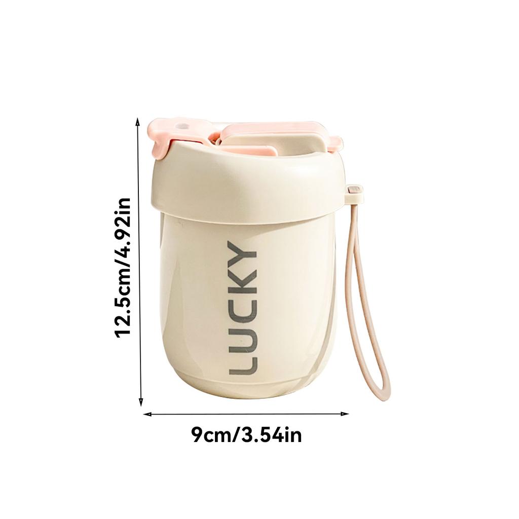 316 Stainless Steel Water Cup With Straw Detachable Double Wall Insulated Milk Coffee Mug Sealed Drinking Cup For Kids