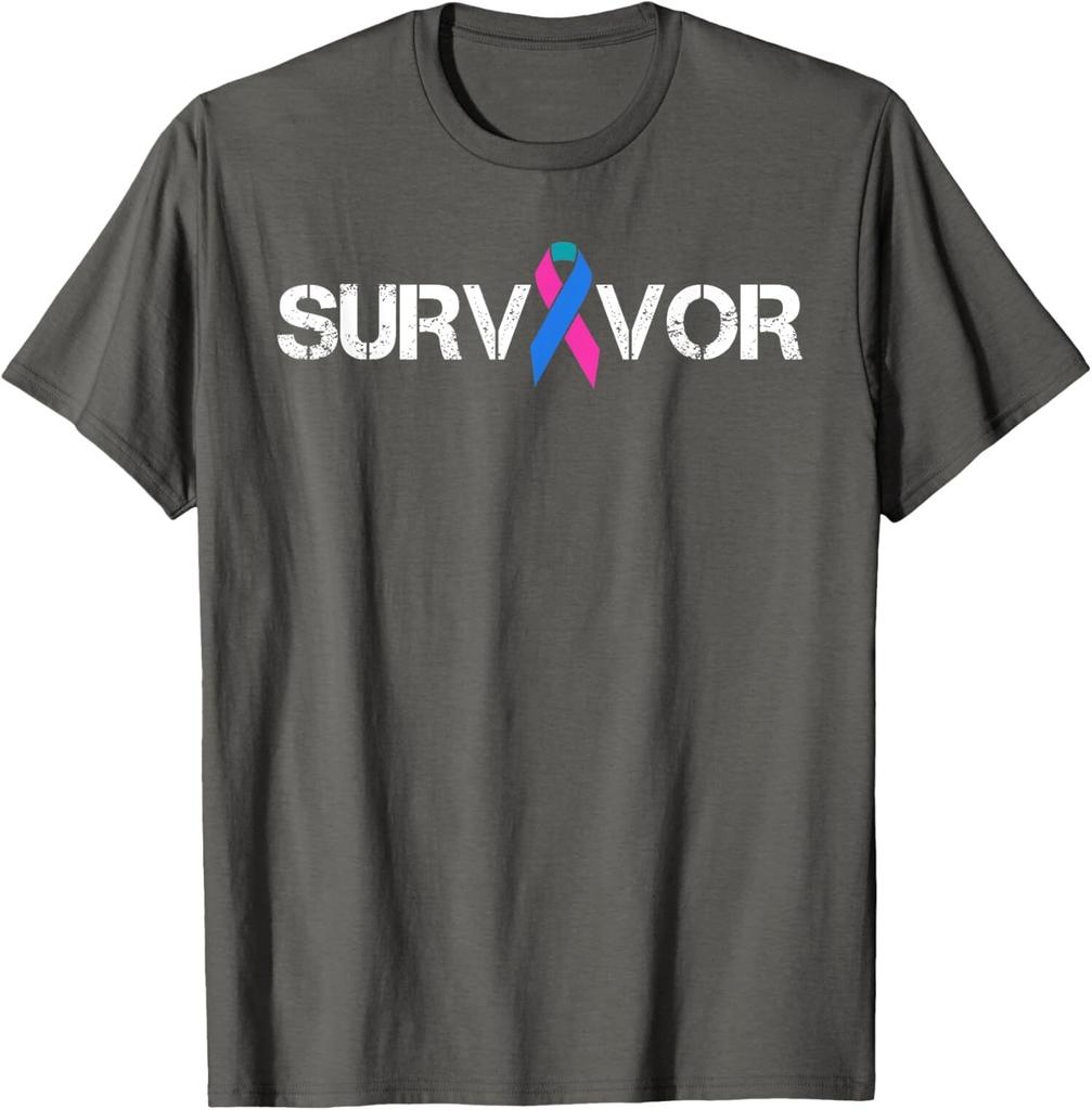 Thyroid Cancer Awareness Ribbon Survivor Symbol Gift Unisex T-Shirt