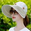 Wide Brim Dual-purpose Empty Top Hat Straw Beach Face Shade Hat Fashion Collapsible Sun Hat Women