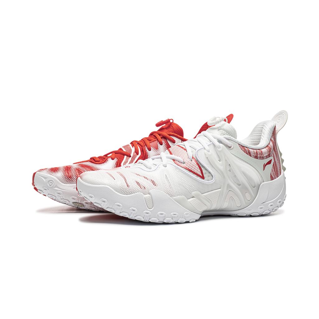 Men's Sneakers Li-Ning BadFive 6 Basketball Shoes Men's Low-top Standard White/Fiery Red