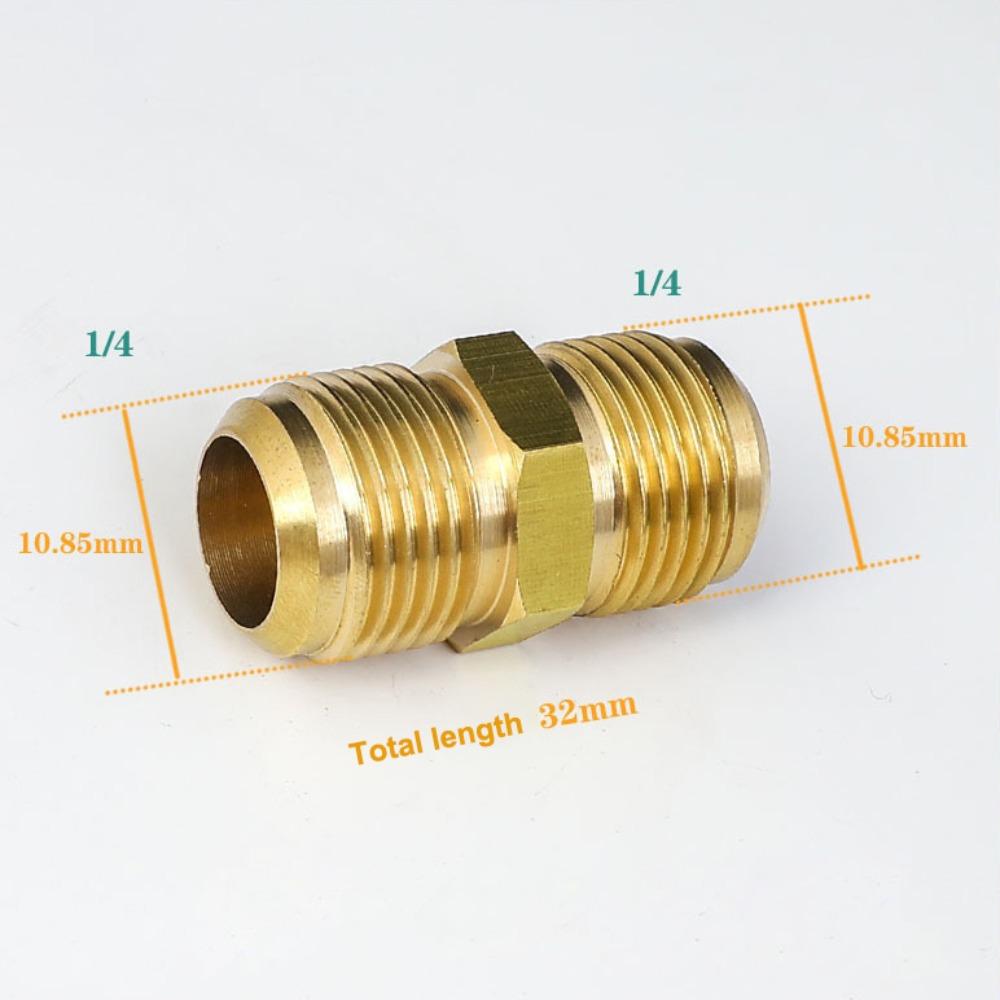 New Male to Male Brass Pipe Fitting Connector 1/4" 3/8"1/2" Straight Flare Connector 5/16" 5/8" 3/4" Union Brass Tube Coupler