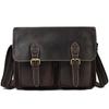 Retro European & American Crazy Horse Leather Crossbody Briefcase - Genuine Cowhide Flap Shoulder Bag for Men