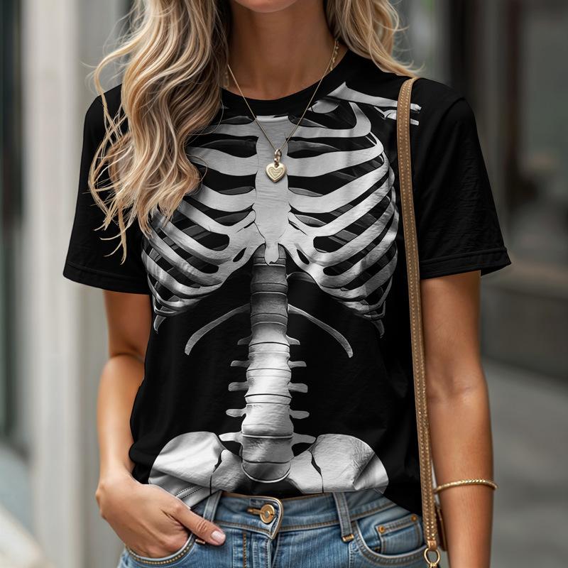3D Body Organ женская футболка с круглым вырезом и короткими рукавами летние повседневные дышащие легкие тканевые футболки удобный дизайн